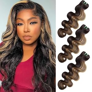 FB/27 Double Drawn Honey Blonde Highlight 1/3 Bundles Body Wave 100% Virgin Human Hair