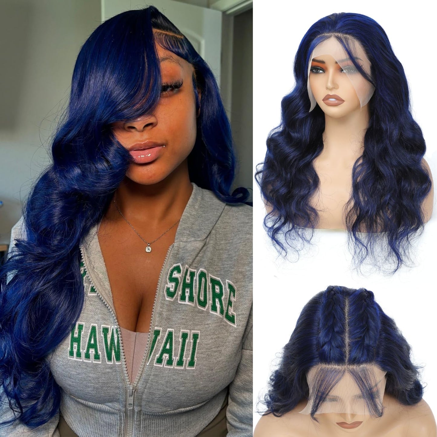 Dark Blue Wig 13x6 Body Wave HD Lace Front Wig
