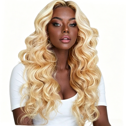 #F27/613 Highlight Multi-Blonde Water Wave 3 Bundles Human Hair Body Wave Honey Blonde Highlight Single Bundle