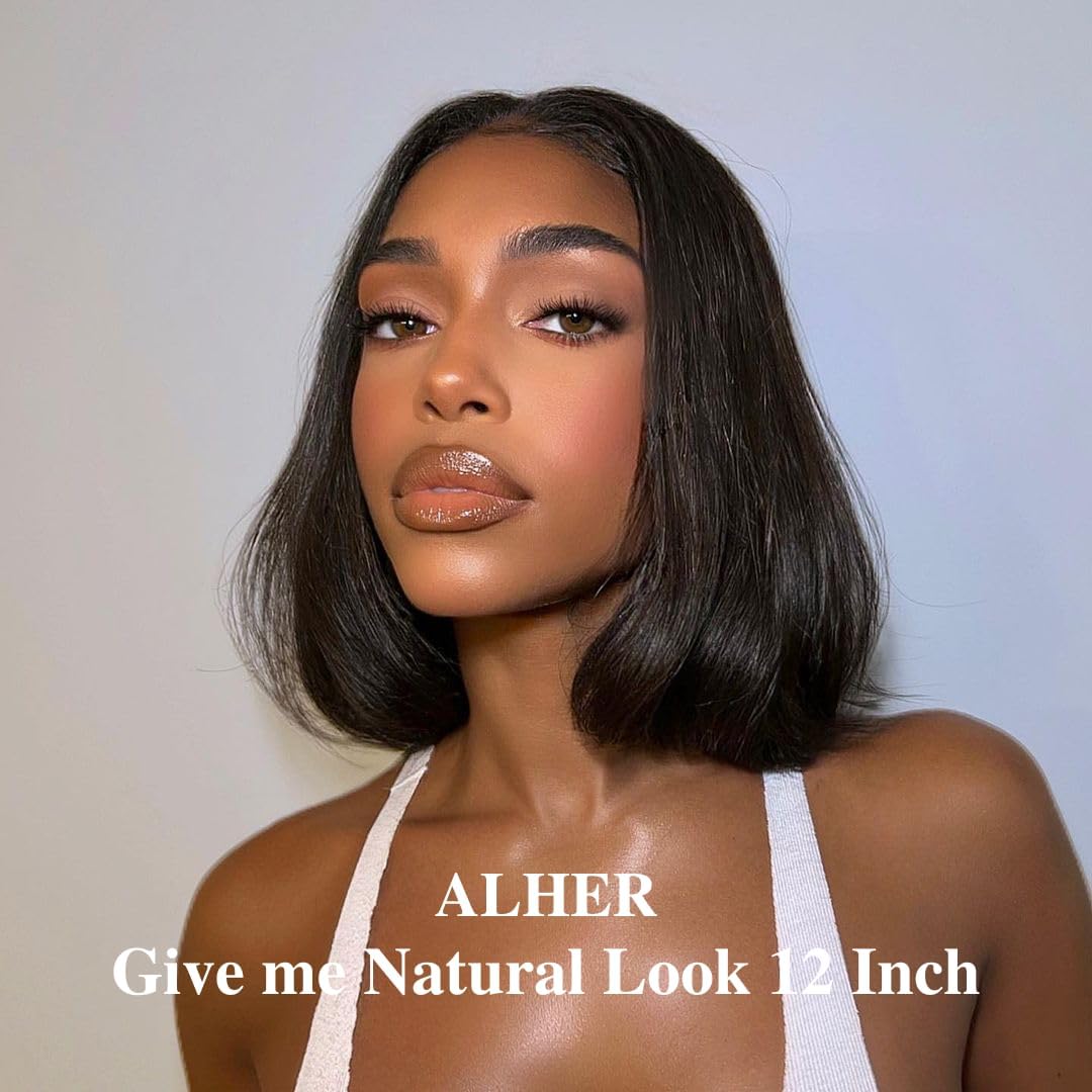 Short Bob Wig Human Hair Small Cap Lace Front Wigs Straight, 13X4 Transparent Lace Frontal Wigs 180% Density for Women, Natural Color