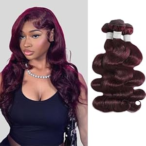 Dark Burgundy Body/Water Wave 1/3 Bundles Human hair Burmese/Kinky Curly Colored #99j Bundle