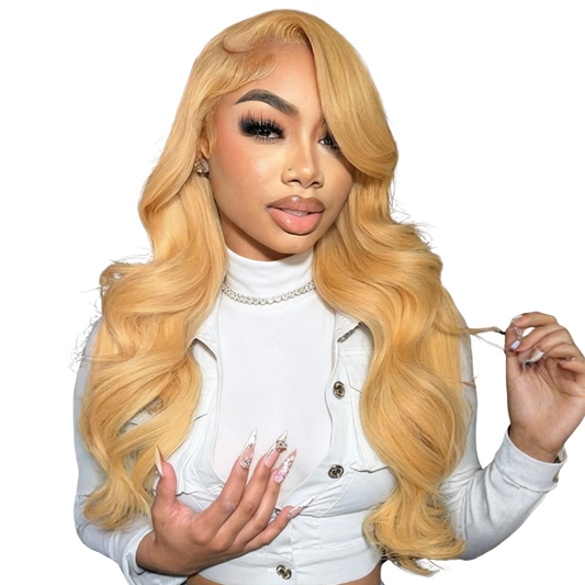 #27 Honey Blonde Body Wave 3 Bundles with Free Part 4x4/2x6/5x5 HD Lace Closure