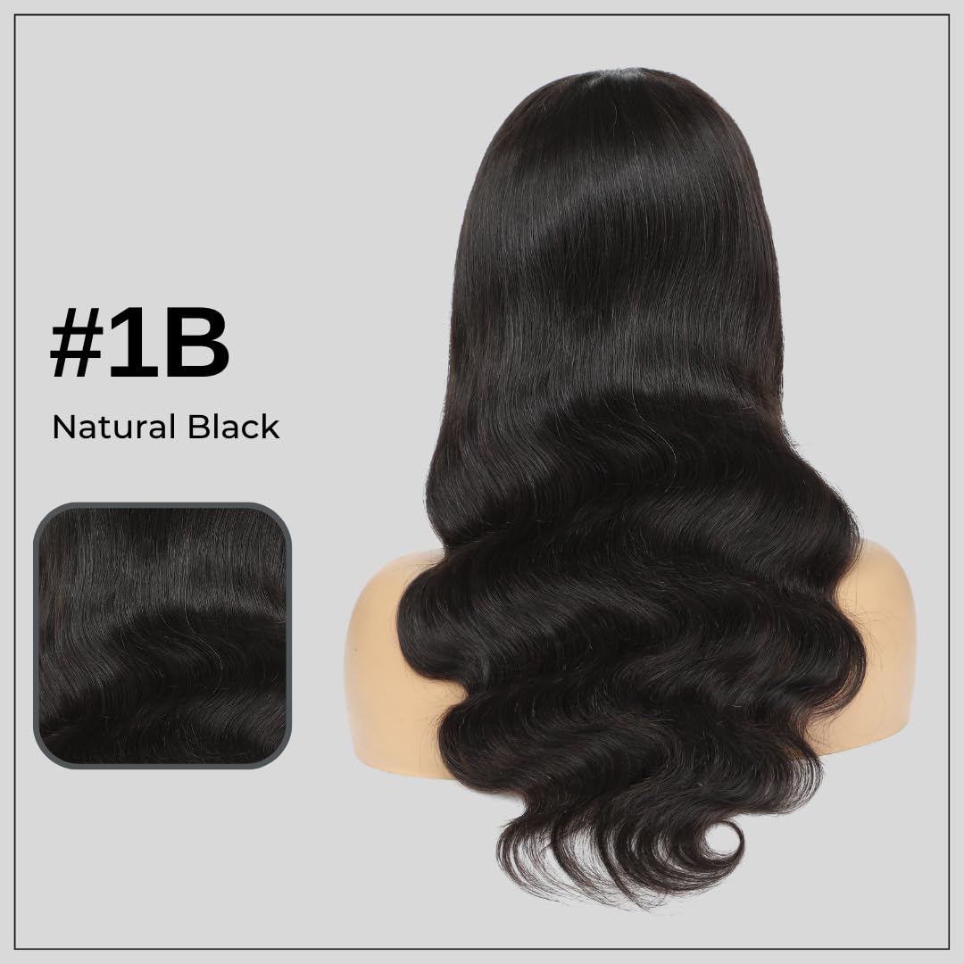 ALHER Small Cap Lace Front Wigs Human Hair Pre Plucked Body Wave, 13X4 HD Transparent Lace Frontal Wigs With Baby Hair 180% Density