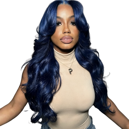 #1B/Blue Highlight Body Wave 3 Bundles with 4x4/2x6 /5x5 HD Lace Closure