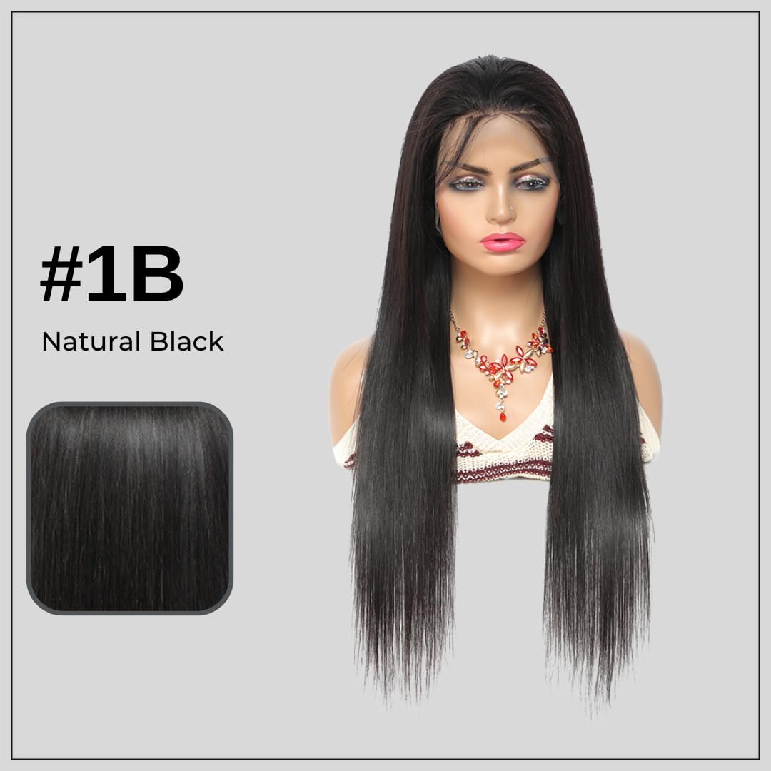 ALHER Small Cap Lace Front Wigs Human Hair Pre Plucked Straight, 13X4 Transparent Lace Frontal Wigs With Baby Hair 180% Density for Black Women