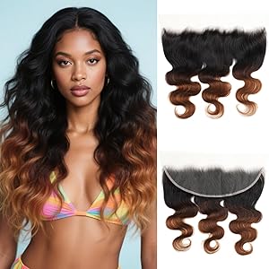 12A #T1B/2/30 Chestnut Brown Ombre 13x4 HD Lace Frontal Body Wave