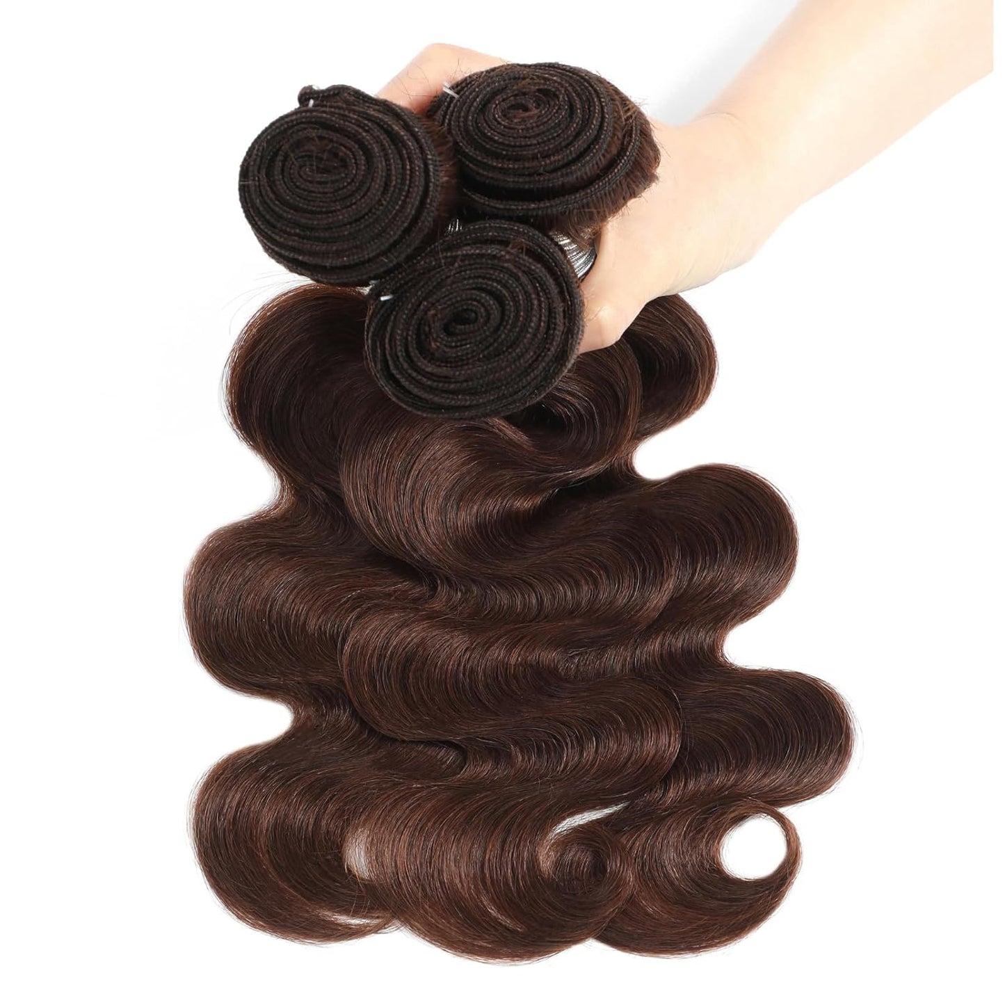 #4 Chocolate Brown Color 1/3 Bundles Body Wave 100% Virgin Human Hair