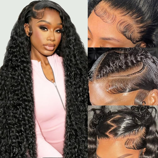 Deep Wave 13x6 HD Transparent Lace Front Wig Human Hair