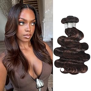 #F2/4 Dark Brown Highlight Body Wave 1/3 Bundles Human Hair