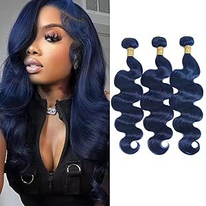 Midnight Dark Blue Body Wave 1/3 Bundles 100% Virgin Human Hair
