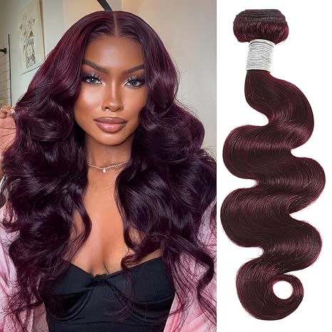 Dark Burgundy Body/Water Wave 1/3 Bundles Human hair Burmese/Kinky Curly Colored #99j Bundle