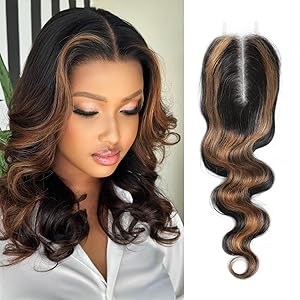 12A Ombre Balayage #1b/30 Color Body Wave 2x6 HD Lace Closure Human Hair