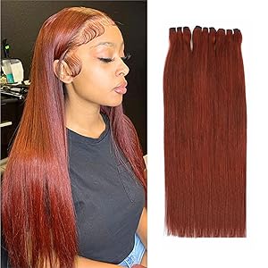 Double Drawn Body Wave 1/3 Bundles #33B Reddish Brown Straight Human Hair
