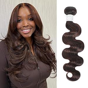 #F2/4 Dark Brown Highlight Body Wave 1/3 Bundles Human Hair
