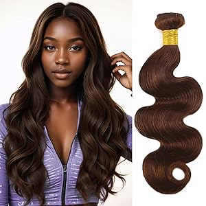 #4 Chocolate Brown Color 1/3 Bundles Body Wave 100% Virgin Human Hair
