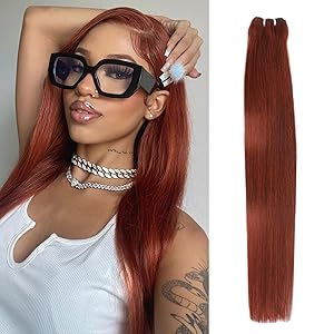 Double Drawn Body Wave 1/3 Bundles #33B Reddish Brown Straight Human Hair