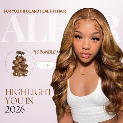 #P4/27 Honey Blonde Highlight 1/3 Bundles Body Wave 100% Virgin Humna Hair