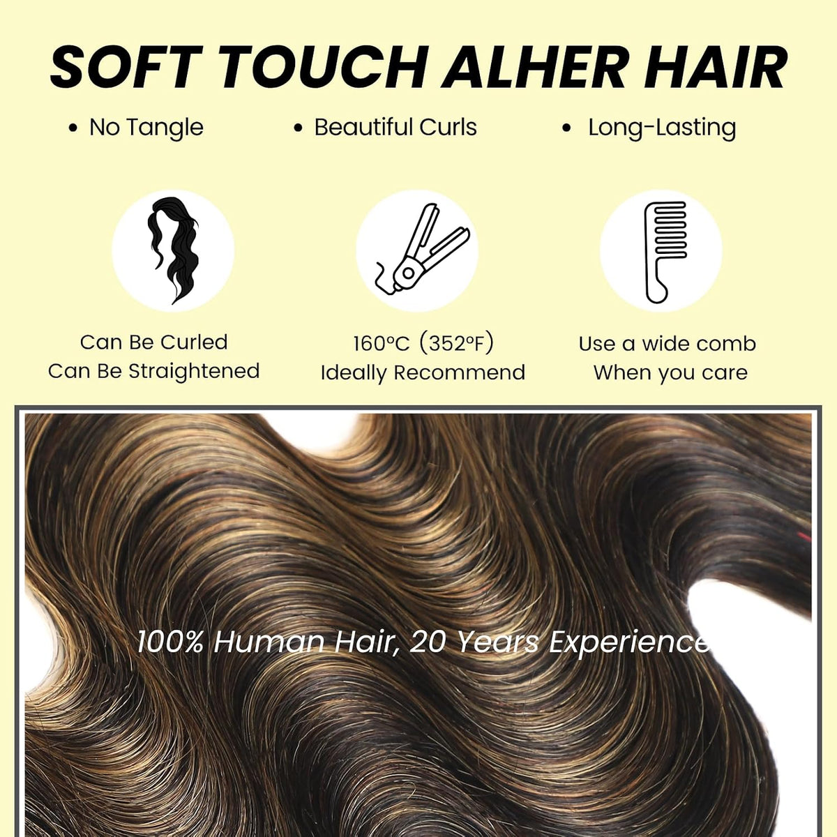12A #F1B/27 Blonde Ombre Human Hair Bundles With HD Lace Closure Body Wave, 100% Remy Hair Black and Blonde Highlight Colored
