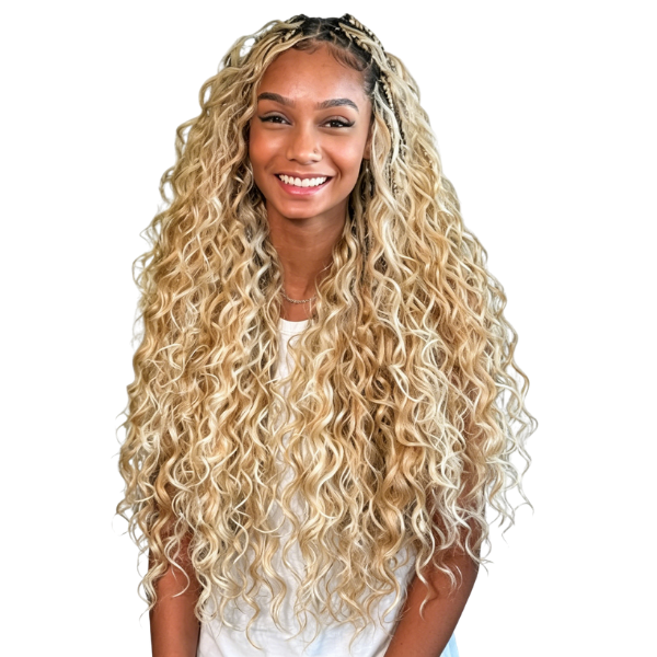 27/613 Blonde Highlight Deep Wave Braiding Human Hair For Boho Knotless Braids