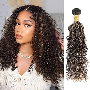 F1B/30 Brown Highlighted Colored Body Wave 1Bundles Human Hair Highlight Water Wave 3 Bundles