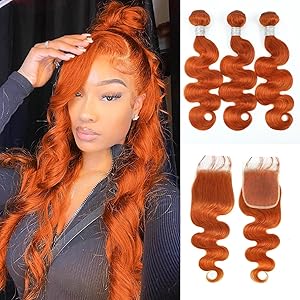 #350 Body Wave 3 Bundles with 4x4/2x6 Free Part HD Lace Closure Pre Plucked With Baby Hair
