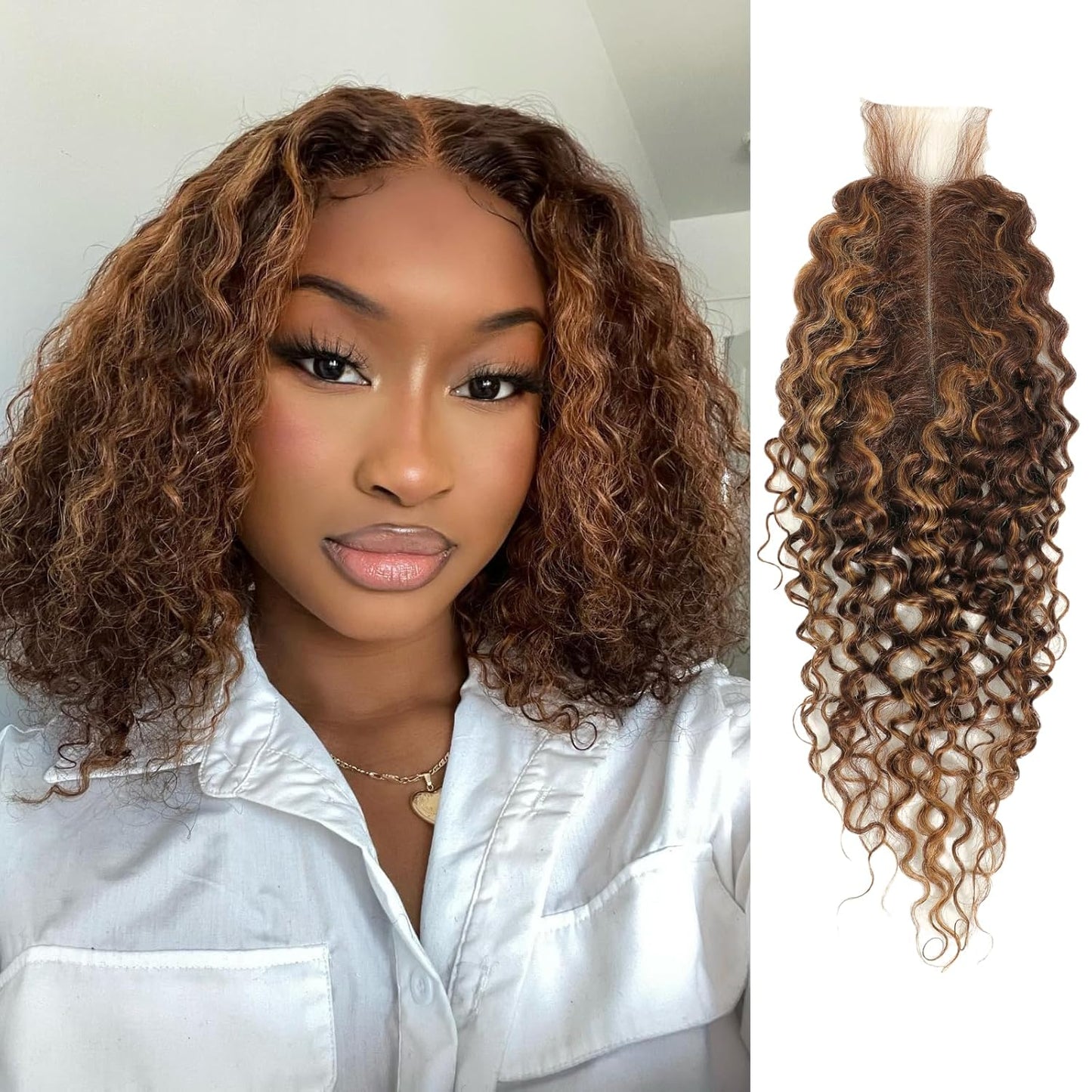 #P4/27 Color Body Wave Long Deep Part 2x6 Closure Include Deep Wave Water Wave Human Hair