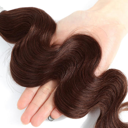#4 Chocolate Brown Color 1/3 Bundles Body Wave 100% Virgin Human Hair