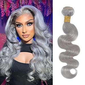 Lavender Silver Grey Colored Body Wave 1/2 Bundles Human Hair