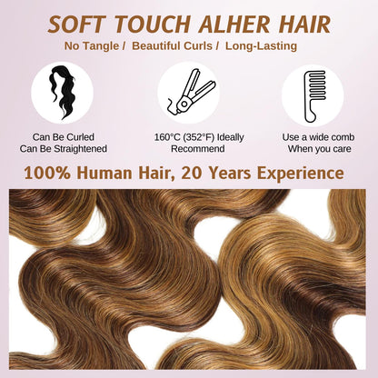#P4/27 Honey Blonde Highlight 1/3 Bundles Body Wave 100% Virgin Humna Hair