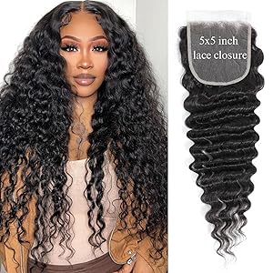 Deep Wave 5x5 HD Transparent Lace Closure Pre Plucked with Baby Hair