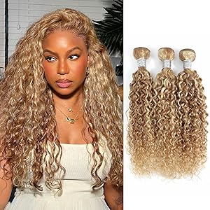 #F27/613 Highlight Multi-Blonde Water Wave 3 Bundles Human Hair Body Wave Honey Blonde Highlight Single Bundle