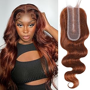 #33 Reddish Brown Body Wave Long Deep Part 2x6 Lace Closure