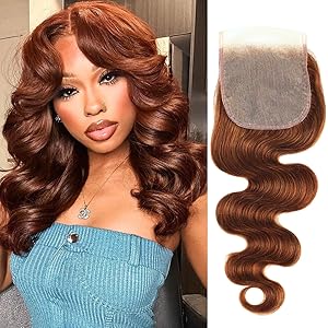 #33 Reddish Brown Body Wave 4x4 HD Lace Closure