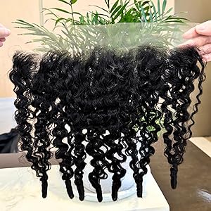 Burmese Curly 13x4 Lace Frontal Human Hair Water Wave with Spiral Curly End
