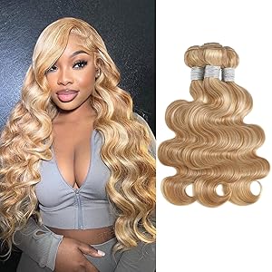 #F27/613 Highlight Multi-Blonde Water Wave 3 Bundles Human Hair Body Wave Honey Blonde Highlight Single Bundle