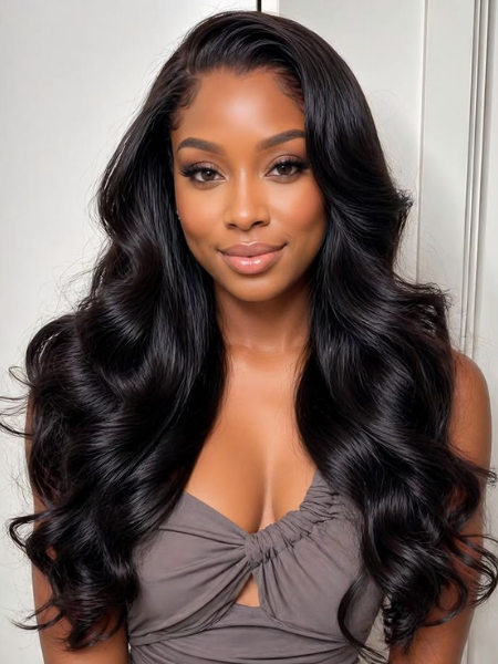 ALHER Small Cap Lace Front Wigs Human Hair Pre Plucked Body Wave, 13X4 HD Transparent Lace Frontal Wigs With Baby Hair 180% Density