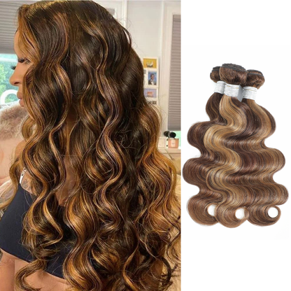 #P4/27 Honey Blonde Highlight 1/3 Bundles Body Wave 100% Virgin Humna Hair